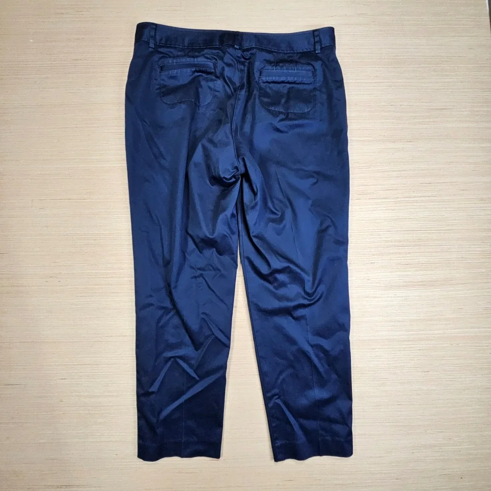 Orvis Chino Pants Women 16 Blue‎ Cotton Blend Stretch Straight Leg Workwear